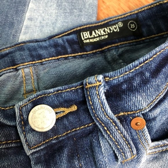 SOLD.  Blanknyc The Reade Crop Patchwork Jeans - Picture 2 of 7